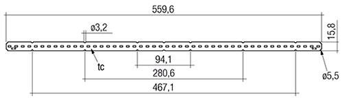 16x560mm 2400lm 830 2T ADV, LED Linear Modules 28001744  Tridonic LLE